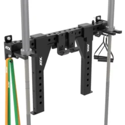 Support horizontal de rangement à fixation murale ATX avec crochets pour accessoires de musculation et barres de musculation