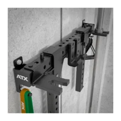 Support horizontal de rangement à fixation murale ATX avec crochets pour accessoires de musculation et barres de musculation