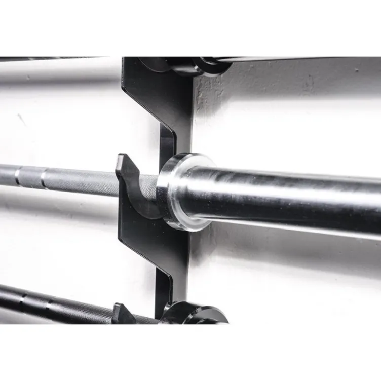 Support mural horizontal pour rangement de 6 ou 10 barres olympiques