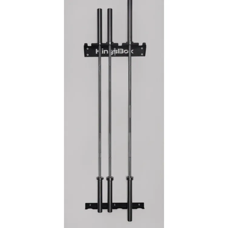 Support mural vertical pour rangement de 6 barres olympiques