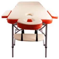 Table de massage facile à transporter avec double têtière en aluminium pour professionnels du sport