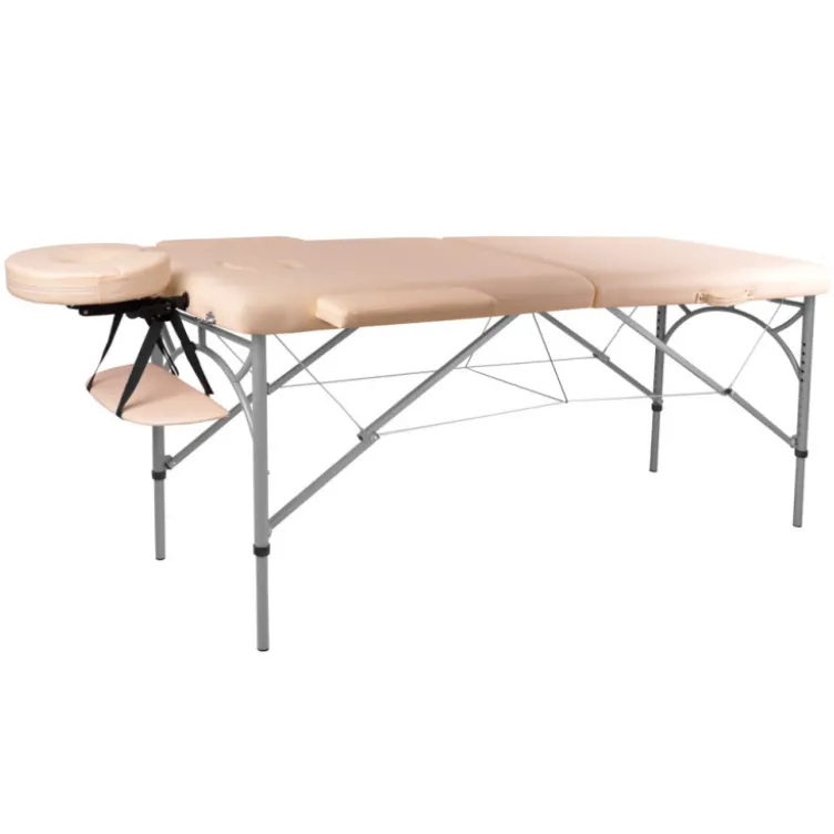 Table de massage facile à transporter avec double têtière en aluminium pour professionnels du sport