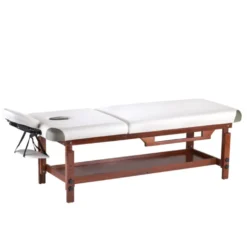 Table de massage professionnelle à hauteur réglable avec double appui-tête - Revêtement résistant à l'eau et à l'huile