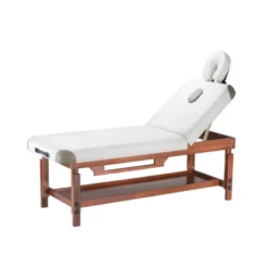 Table de massage professionnelle à hauteur réglable avec double appui-tête - Revêtement résistant à l'eau et à l'huile