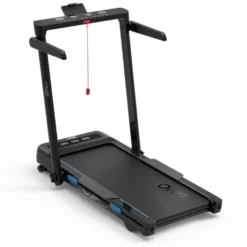 Tapis de course compact avec vitesse ajustable de 1 à 14 km/h et structure pliable - 12 niveaux d'inclinaison