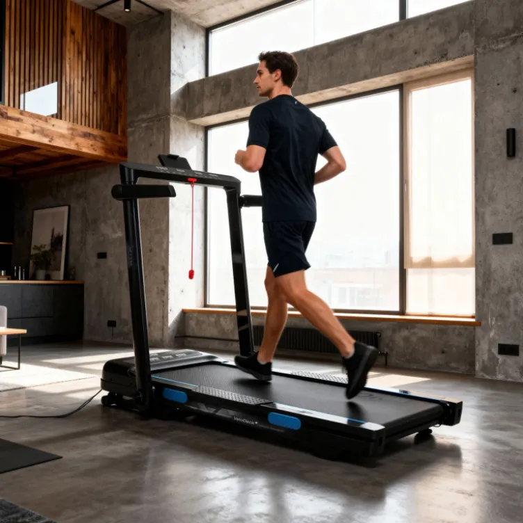 Tapis de course compact avec vitesse ajustable de 1 à 14 km/h et structure pliable - 12 niveaux d'inclinaison