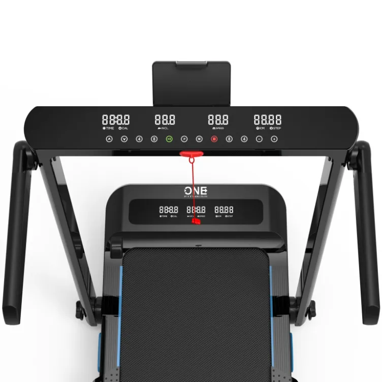 Tapis de course compact avec vitesse ajustable de 1 à 14 km/h et structure pliable - 12 niveaux d'inclinaison