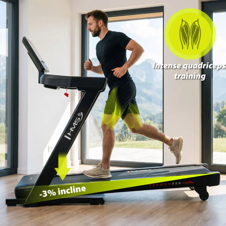 Tapis de course inclinable et déclinable avec vitesse ajustable de 1 à 22 km/h - Écran LED connecté et structure pliable