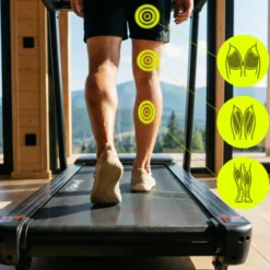 Tapis de course inclinable et déclinable avec vitesse ajustable de 1 à 22 km/h - Écran LED connecté et structure pliable