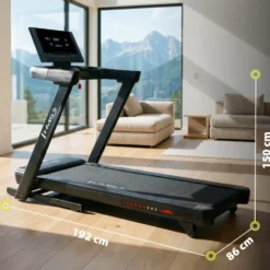 Tapis de course inclinable et déclinable avec vitesse ajustable de 1 à 22 km/h - Écran LED connecté et structure pliable