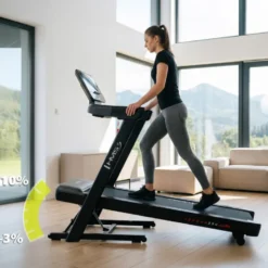Tapis de course inclinable et déclinable avec vitesse ajustable de 1 à 22 km/h - Écran LED connecté et structure pliable
