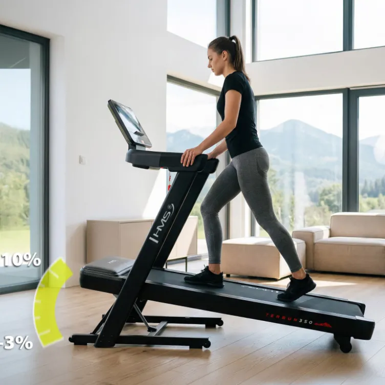Tapis de course inclinable et déclinable avec vitesse ajustable de 1 à 22 km/h - Écran LED connecté et structure pliable