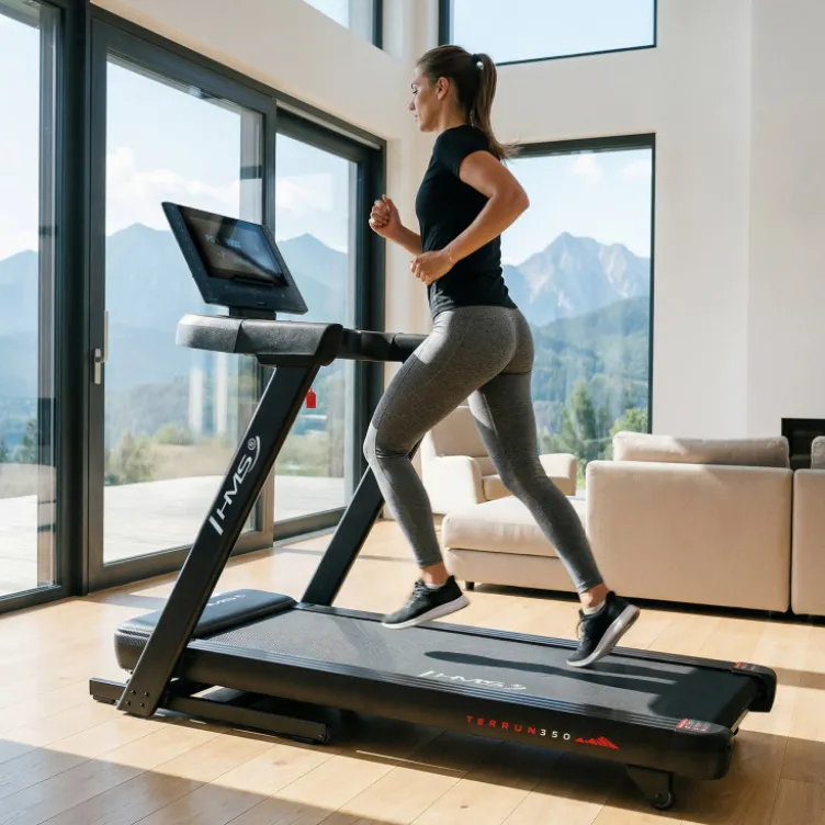 Tapis de course inclinable et déclinable avec vitesse ajustable de 1 à 22 km/h - Écran LED connecté et structure pliable