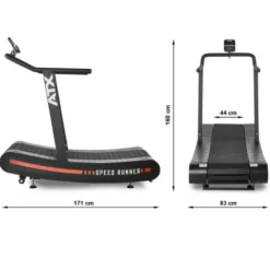 Tapis de course incurvé Xebex avec grand écran LCD pour entraînement de conditionnement physique - Speed Runner