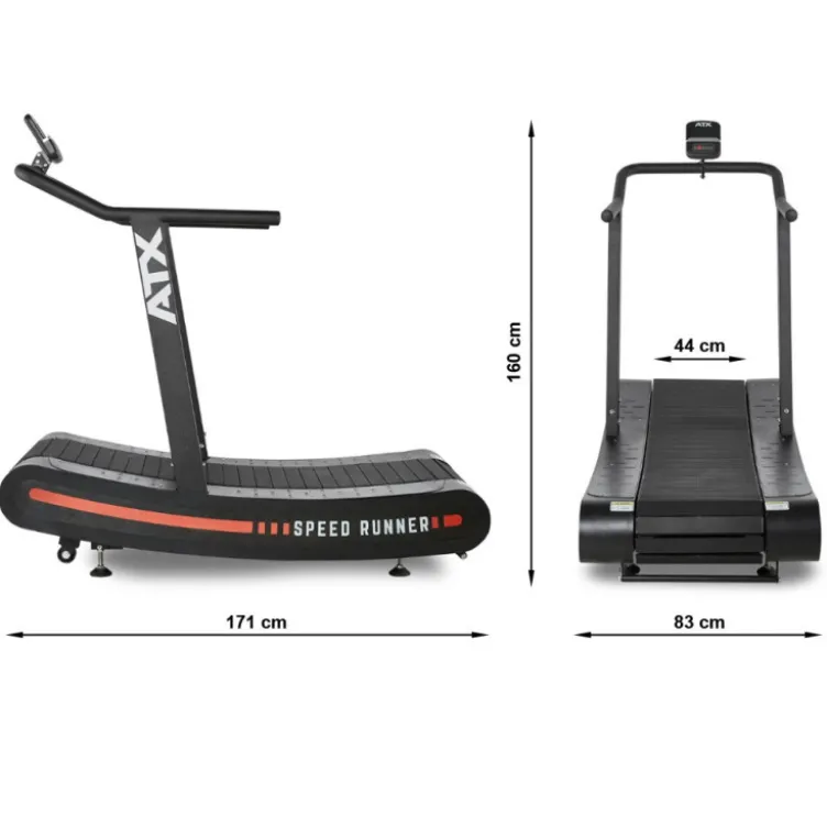 Tapis de course incurvé Xebex avec grand écran LCD pour entraînement de conditionnement physique - Speed Runner