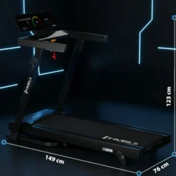 Tapis de course 1 à 16 km/h avec écran connecté et vitesse ajustable de 1 à 16 km/h - 3 niveaux d'inclinaison