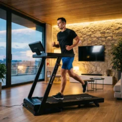 Tapis de course 1 à 16 km/h avec écran connecté et vitesse ajustable de 1 à 16 km/h - 3 niveaux d'inclinaison