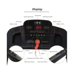 Tapis de course éléctrique 14 km/h silencieux et pliable avec support pour Ipad