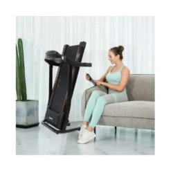 Tapis de course éléctrique 14 km/h silencieux et pliable avec support pour Ipad