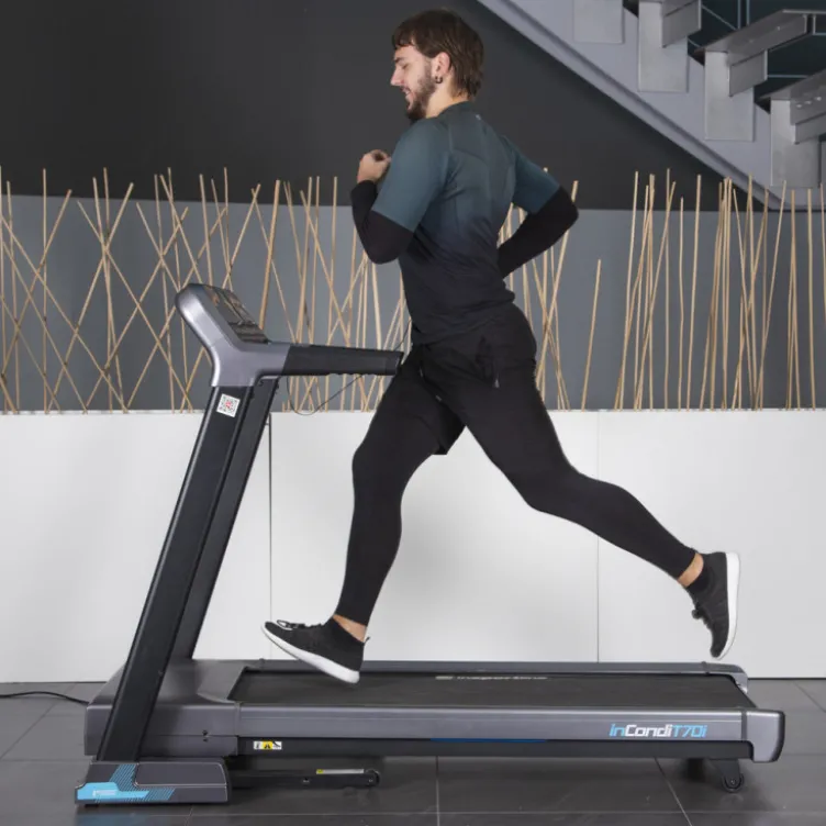 Tapis de course pliable avec ceinture de fréquence cardiaque - Vitesse de course maximale de 20 km/h