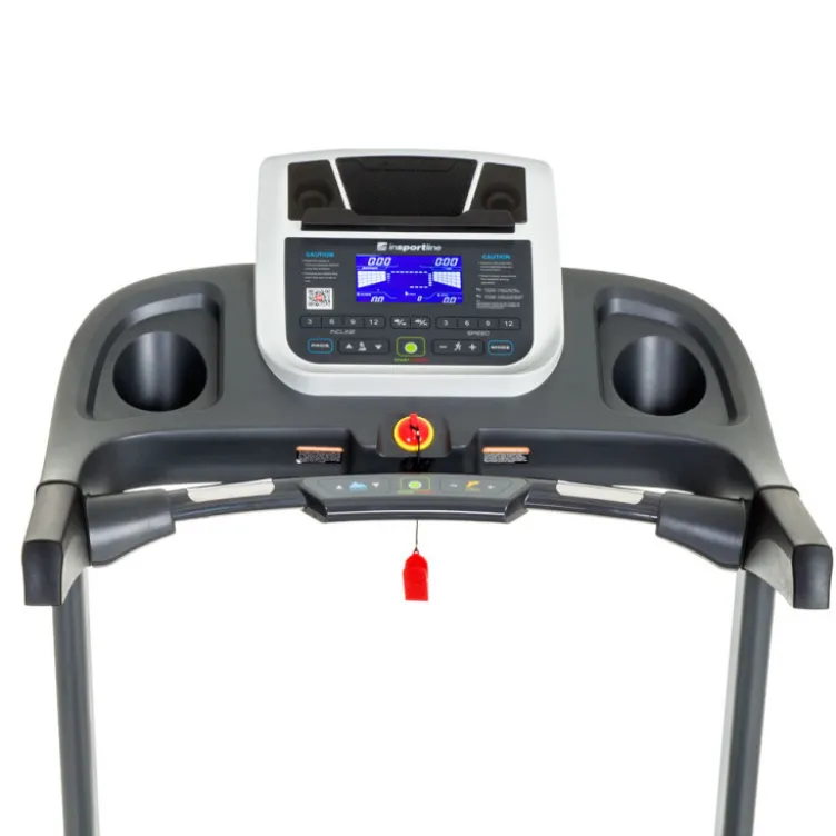 Tapis de course pliable avec ceinture pectorale et capteurs de fréquence cardiaque pour séance de cardio en homegym