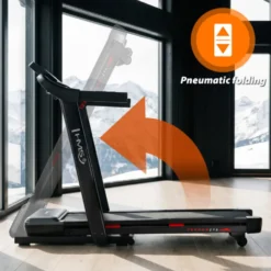 Tapis de course pliable avec inclinaison ajustable de -3 à 10% et vitesse réglable de 1 à 16 km/h
