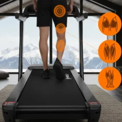 Tapis de course pliable avec inclinaison ajustable de -3 à 10% et vitesse réglable de 1 à 16 km/h