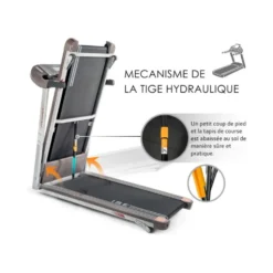 Tapis de course pliable et dépliable avec écran LCD multifonctions pour sport à domicile