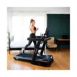 Tapis de course pliable et inclinable avec grande surface de course de 145 x 55 cm - 1 à 22 km/h max avec Bluetooth et Wifi