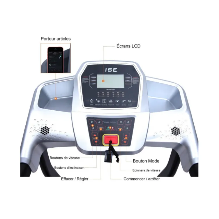 Tapis de course pliable et inclinable multifonctions pour sport à domicile