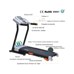 Tapis de course pliable et inclinable de haute qualité pour entraînement à domicile