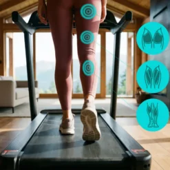 Tapis de course pliable 1 à 22 km/h avec système d'inclinaison et de déclinaison de -3 à 12 % - Écran TFT connecté et rotatif