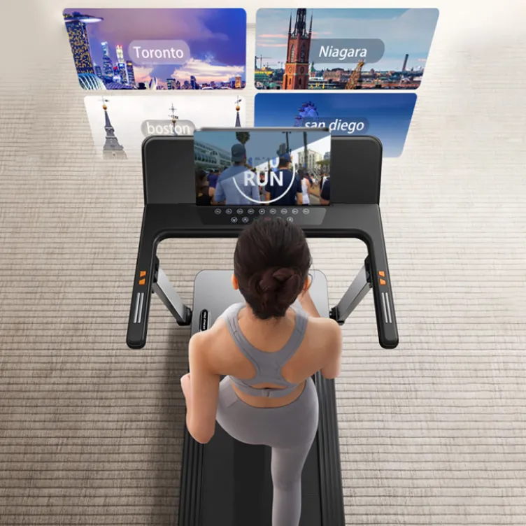 Tapis de course pliable ZenRun 20 ergonomique haute technologie 1 à 14,8 km/h avec WiFi et Bluetooth