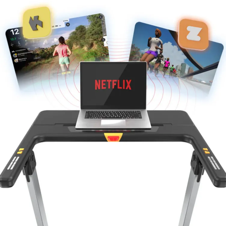 Tapis de course pliable ZenRun 20 ergonomique haute technologie 1 à 14,8 km/h avec WiFi et Bluetooth