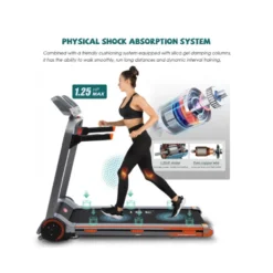 Tapis de course - vitesse jusqu'à 18 km/h avec grande console LCD