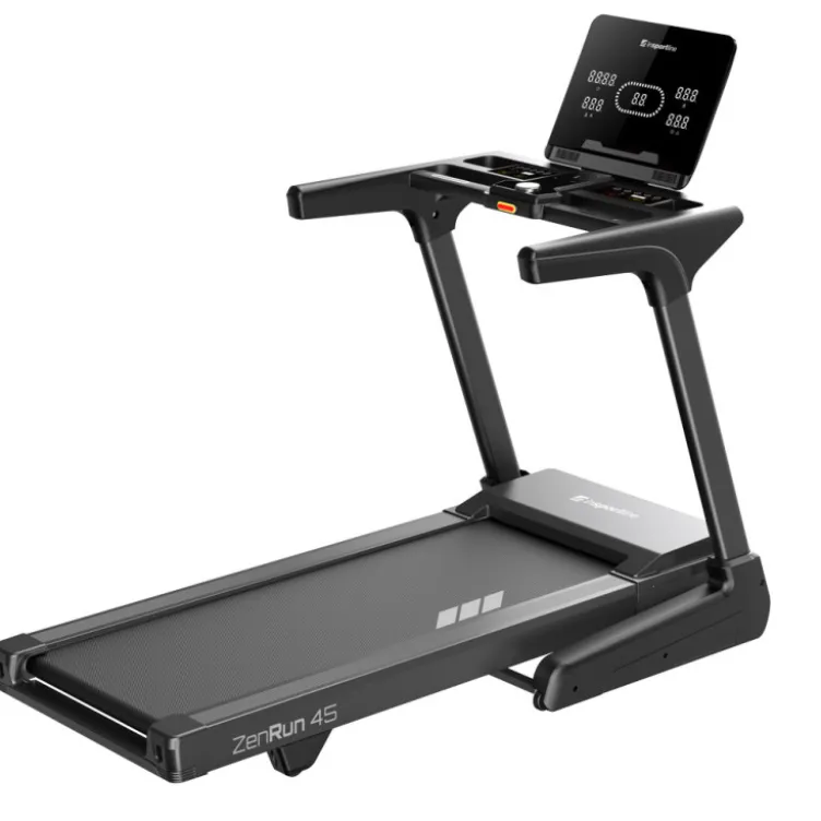 Tapis de course ZenRun 45 avec chargeur de téléphone sans fil - 15 niveaux d'inclinaison et vitesse de 0,8 à 20 km/h
