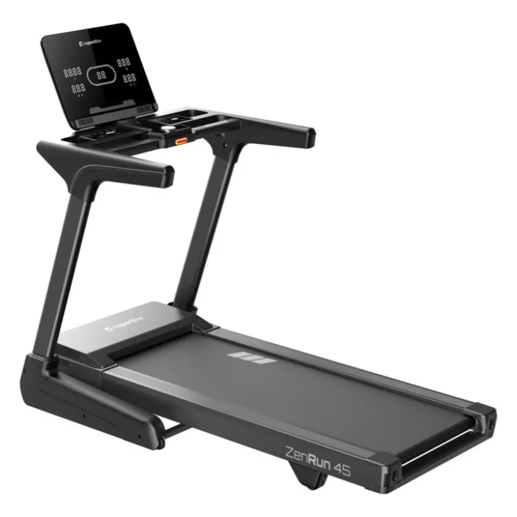 Tapis de course ZenRun 45 avec chargeur de téléphone sans fil - 15 niveaux d'inclinaison et vitesse de 0,8 à 20 km/h