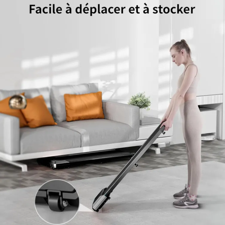 Tapis de marche compact et performant avec vitesse de 1 à 6 km/h pour cardio à domicile