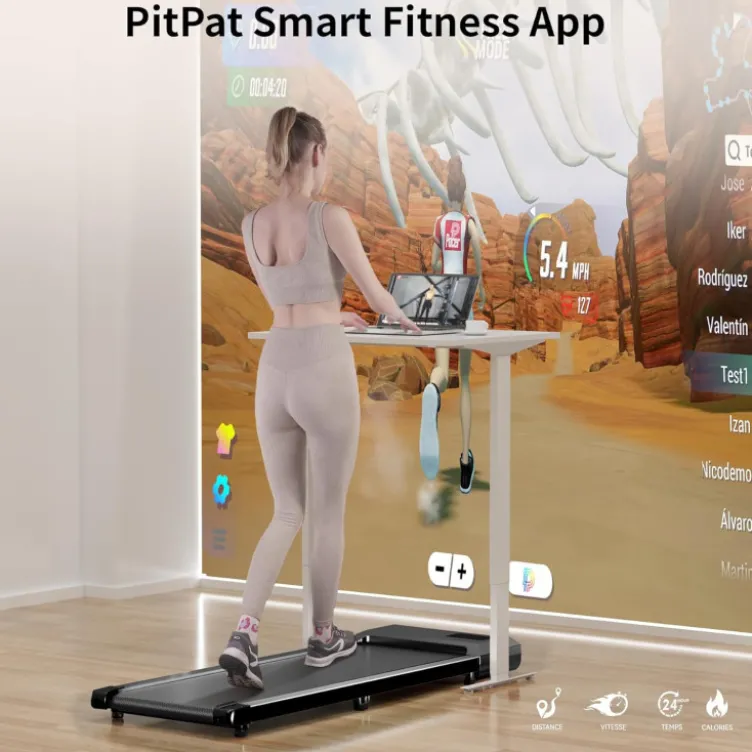 Tapis de marche compact et performant avec vitesse de 1 à 6 km/h pour cardio à domicile