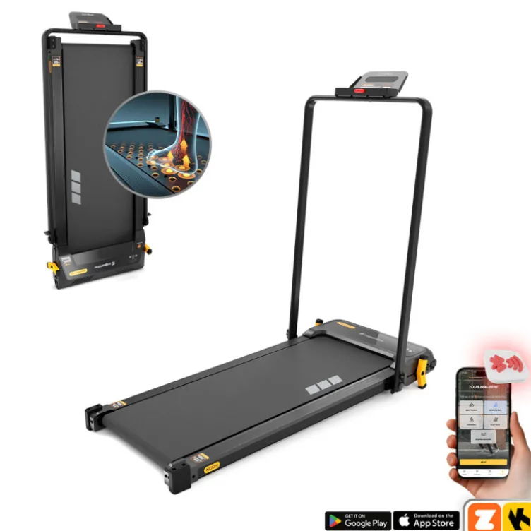 Tapis de marche incliné à 5% ZenRun NOON avec vitesse de 1 à 12 km/h - Double fonctionnalité avec surface massante