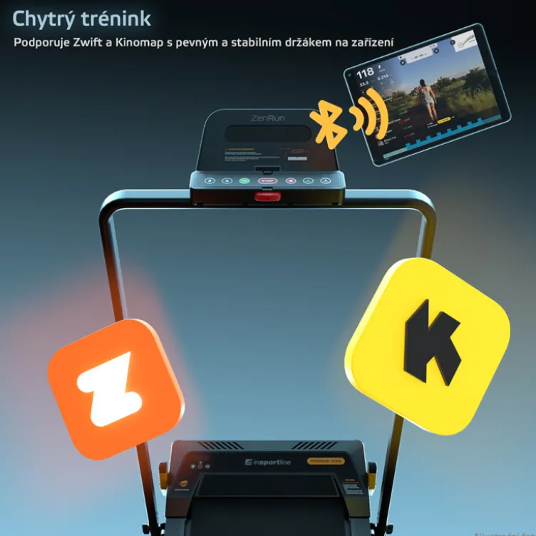 Tapis de marche incliné à 5% ZenRun NOON avec vitesse de 1 à 12 km/h - Double fonctionnalité avec surface massante