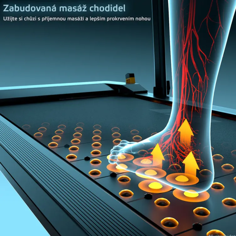 Tapis de marche incliné à 5% ZenRun NOON avec vitesse de 1 à 12 km/h - Double fonctionnalité avec surface massante