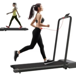 Tapis de marche électrique avec écran LED et support pour tablette pliable - Vitesse max 12 km/h
