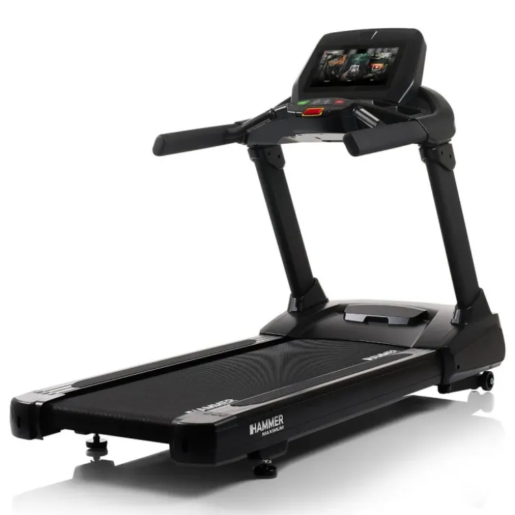 Tapis de running TR 8000 '25 Hammer avec vitesse ajustable de 0,8 à 22 km/h et inclinaison motorisée jusqu'à 15%