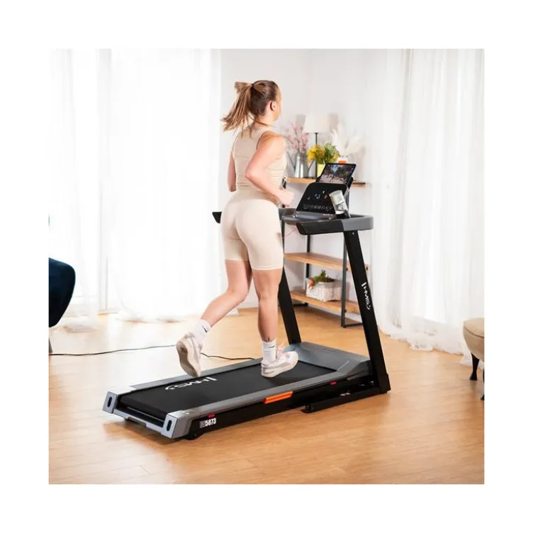 Tapis roulant de cardio inclinable et pliable avec vitesse réglable de 1 à 16 km/h - Écran de bord intégré