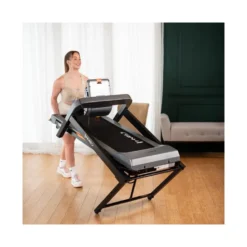 Tapis roulant de cardio inclinable et pliable avec vitesse réglable de 1 à 16 km/h - Écran de bord intégré