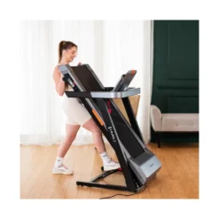 Tapis roulant de cardio inclinable et pliable avec vitesse réglable de 1 à 16 km/h - Écran de bord intégré