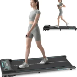 Tapis roulant de marche 1 à 6 km/h avec télécommande et Bluetooth intégré pour séance de cardio à la maison