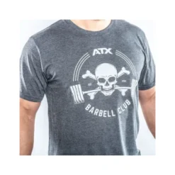 Tee-shirt ATX Barbell Club gris pour hommes et femmes taille M à XXL