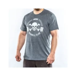 Tee-shirt ATX Barbell Club gris pour hommes et femmes taille M à XXL